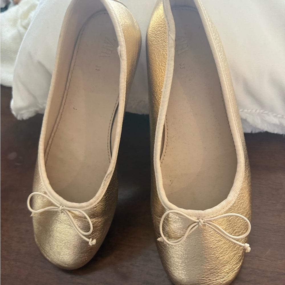 Elegant Zara Gold Ballet Flats
